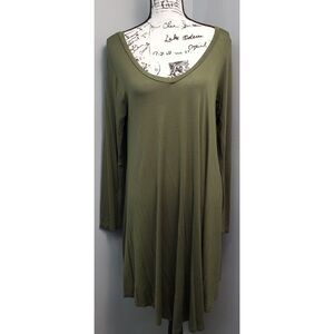 Reborn J‎ Shift Dress Womens 1XL Green Long Sleeve Scoop Neck Outdoor Pullover